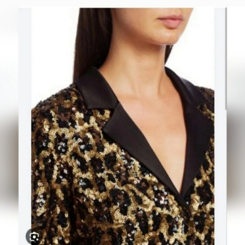 Alice + Olivia Kier Sequin Leopard Jacket Blazer Size XS - Picture 10 of 13